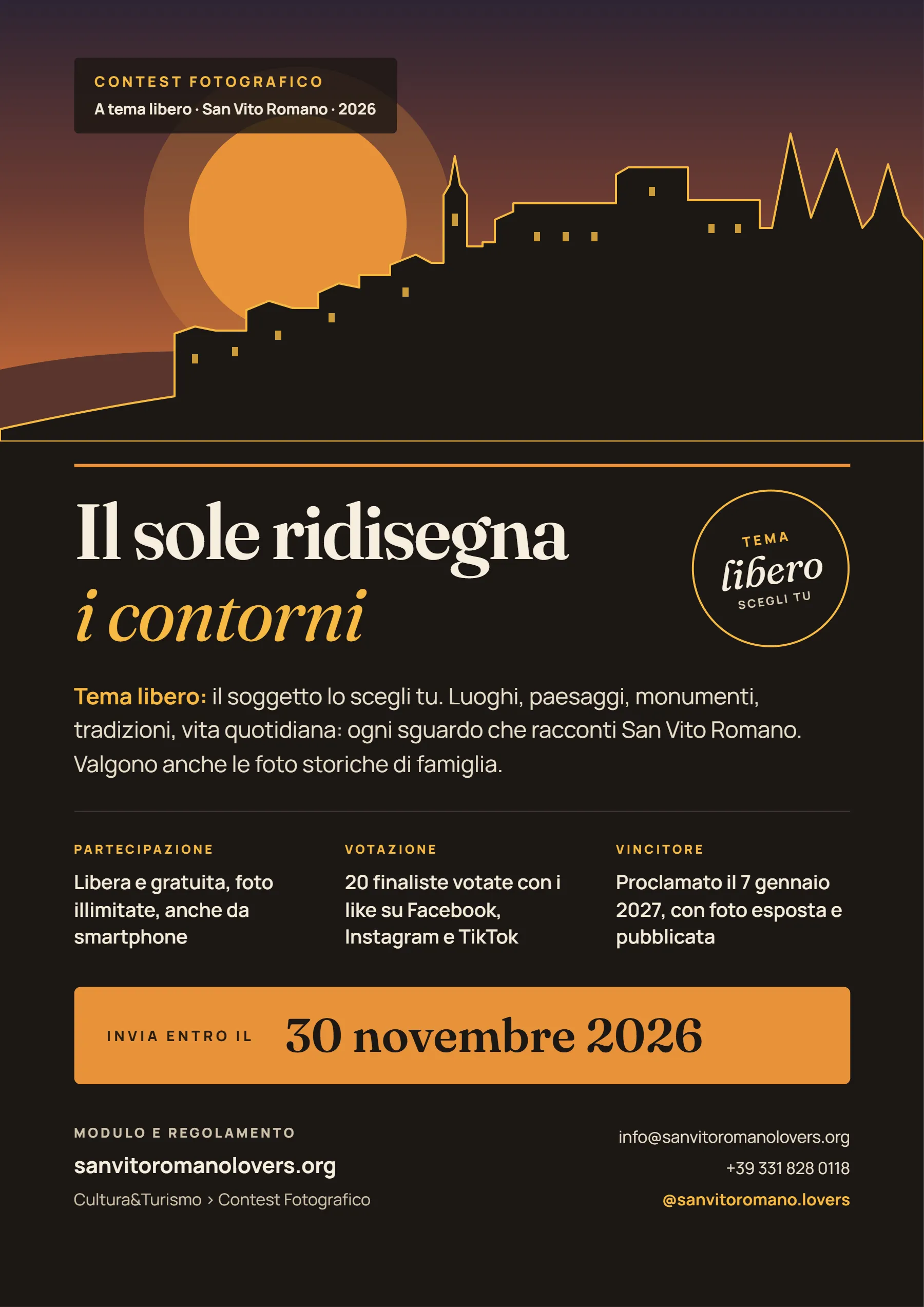 Contest fotografico: "San Vito Romano: il sole ridisegna i contorni"