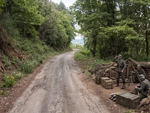 Una postazione della guerra sulla strada San Vito Romano–Bellegra