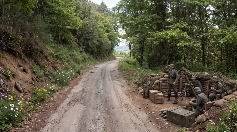Una postazione della guerra sulla strada San Vito Romano–Bellegra