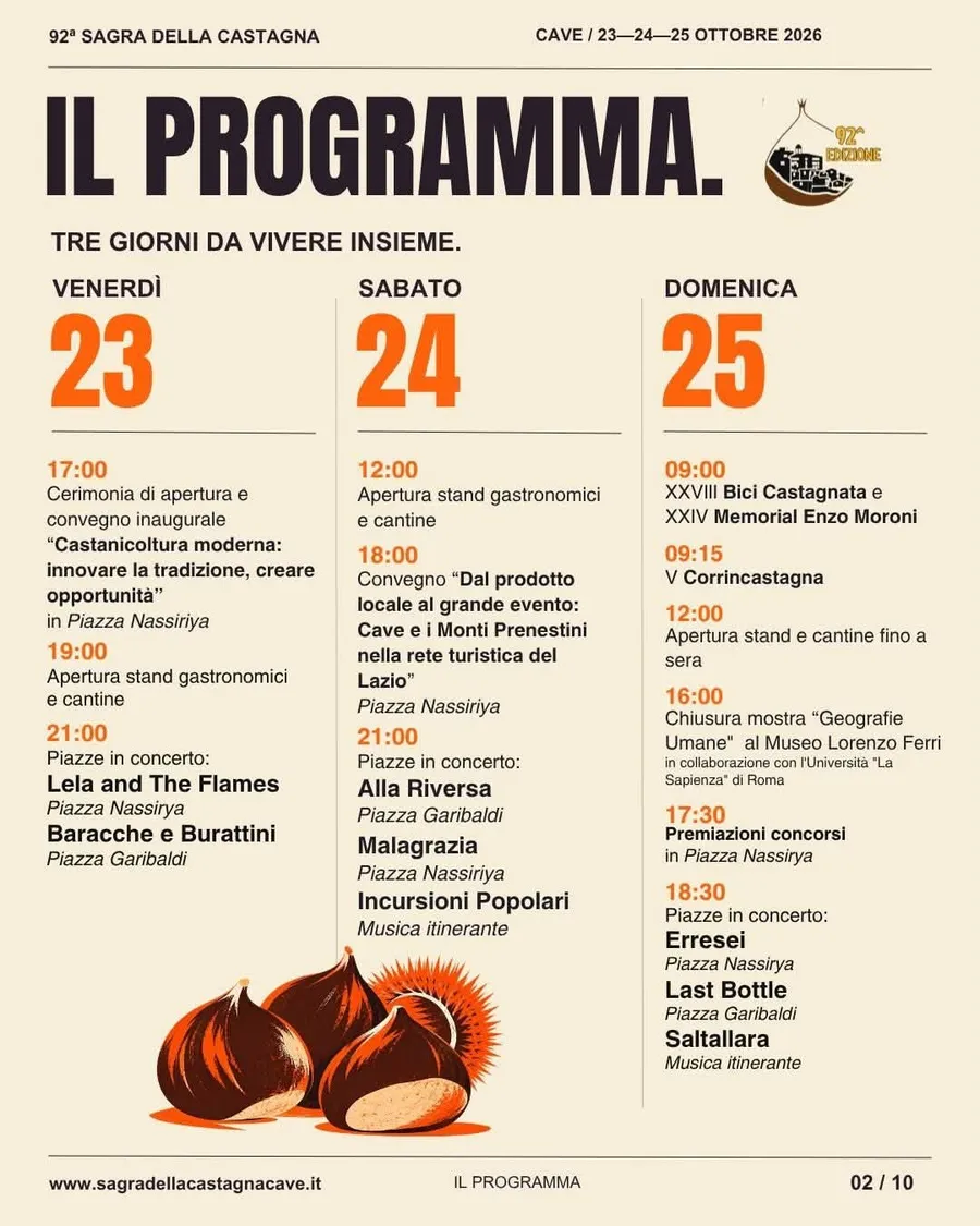 92ª Sagra della Castagna e dei Prodotti Tipici di Cave